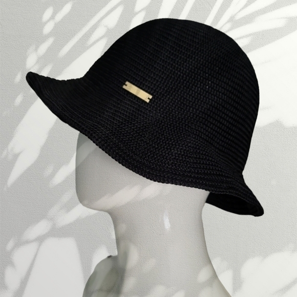 NWT Black Woven Bucket Hat - Picture 1 of 5
